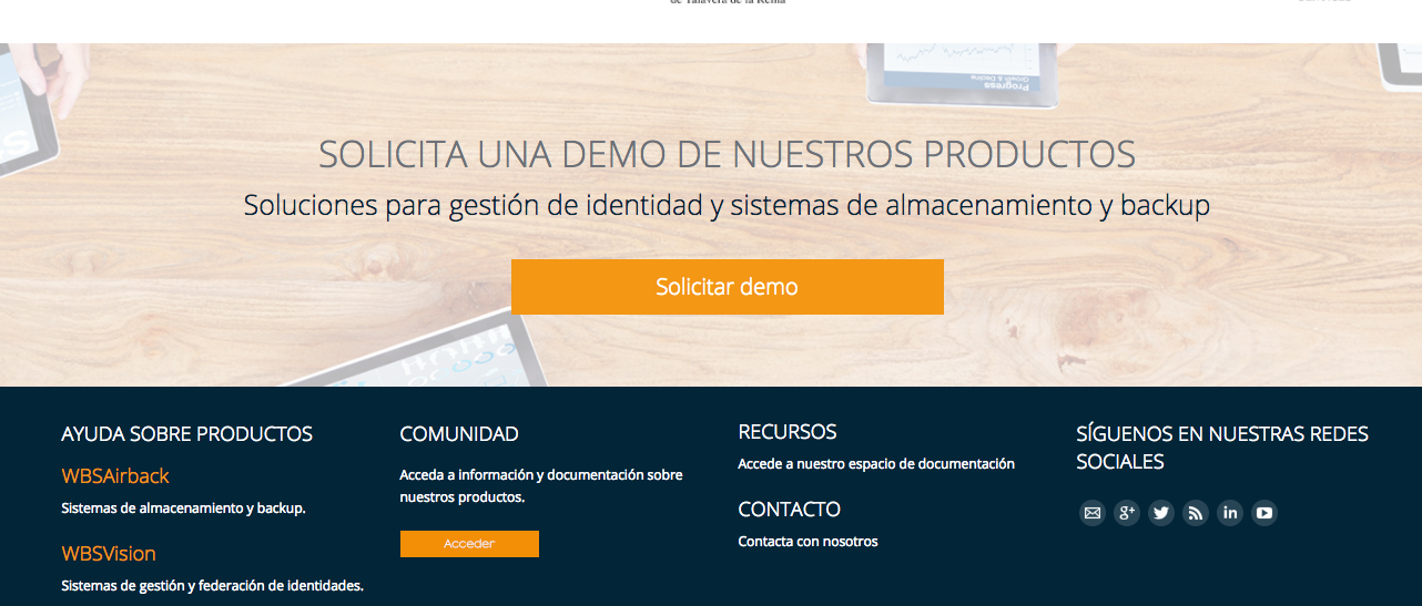CTA solicitud demo whitebearsolutions