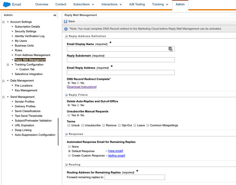 reply mail management setup