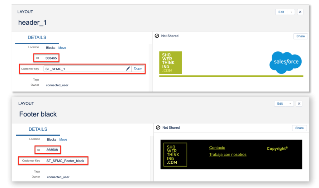 Content ID. Customer Key.