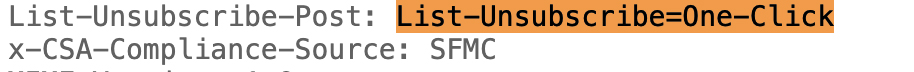 List Unsubscribe One Click